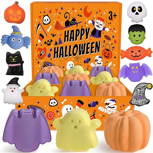 Halloween Bath Bombs with Surprise Toy Inside - 9 Pack 