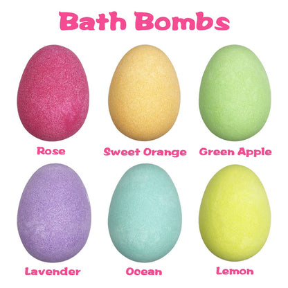 Easter-themed Bath Bombs with Squishy Toys Inside, 6 pack